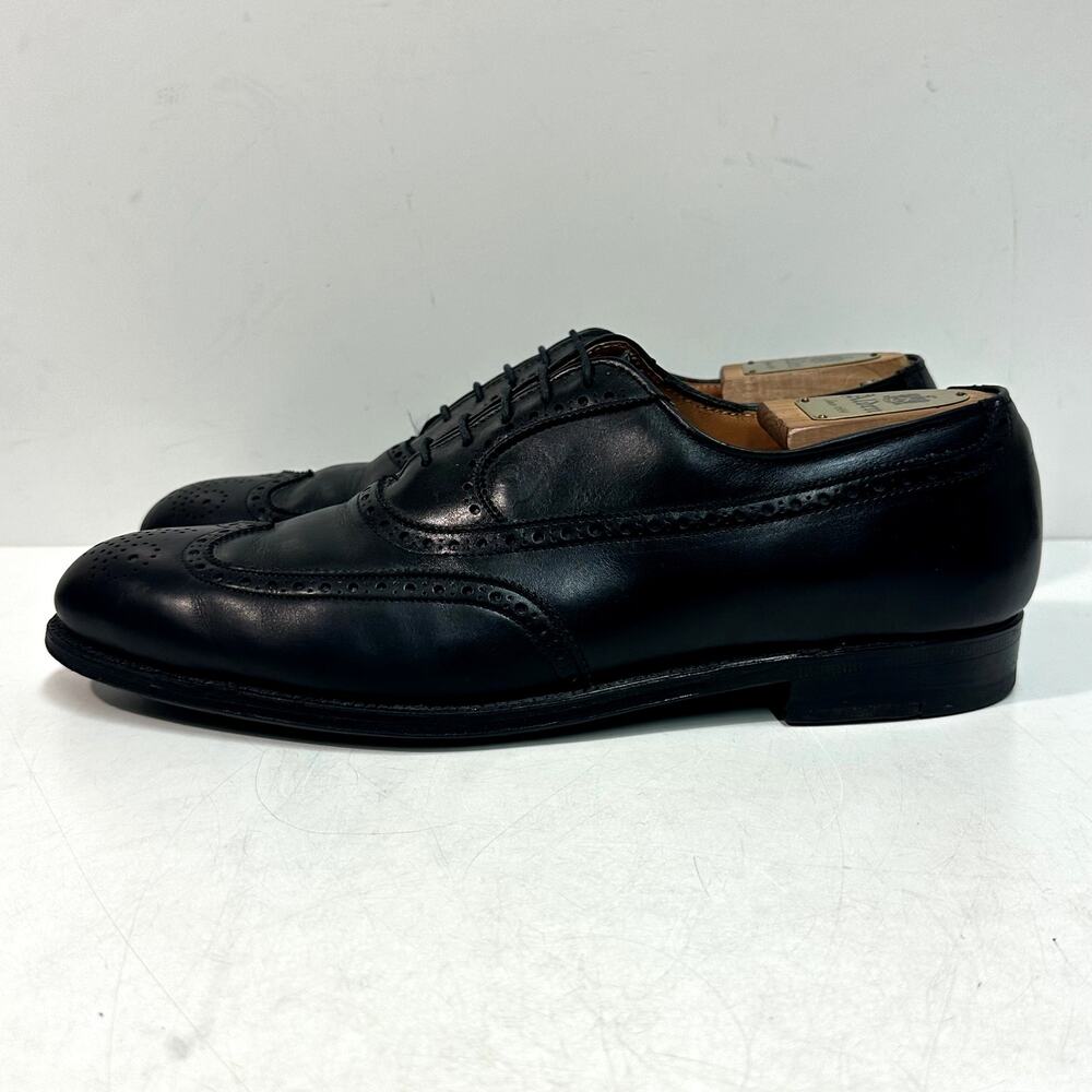 EXCELLENT Alden x Brooks Brothers 0928 Black Calfskin Wing Tip Bal USA 10 D